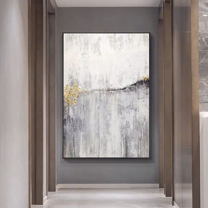 Abstract Oil Painting - Modern Living Room Decor, Ready to Display Without Frame