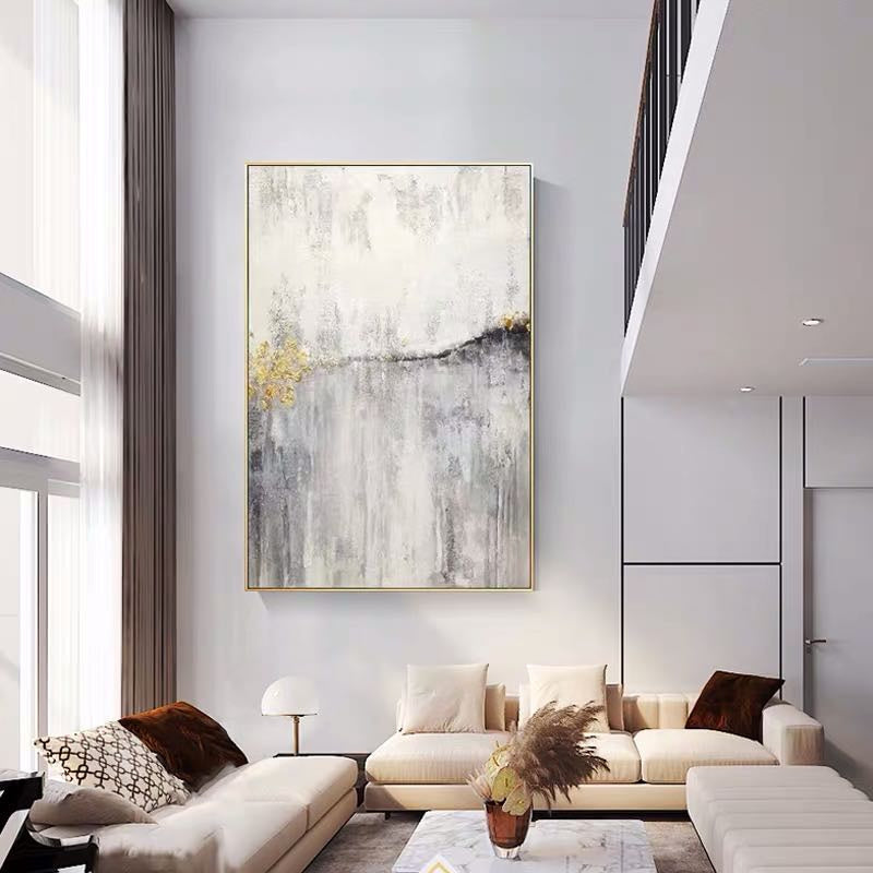 Abstract Oil Painting - Modern Living Room Decor, Ready to Display Without Frame
